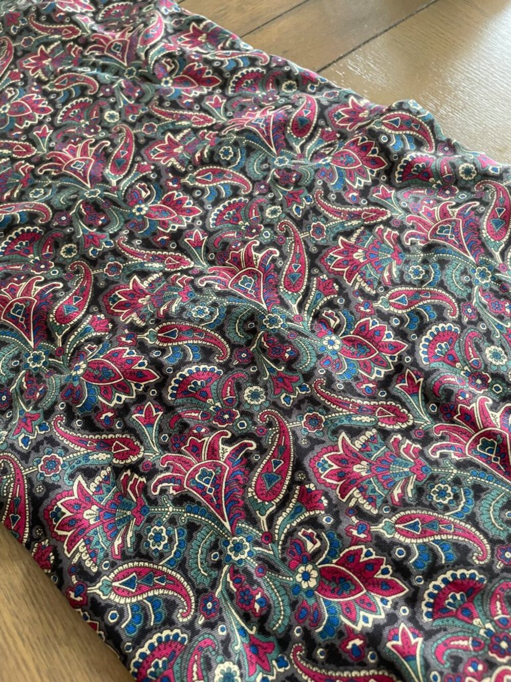 Scarf Paisley Print- Teal, red,cream